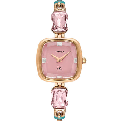 Timex Fria Pink Square Dial Analog Women's Watch 26.5mm TWEL21203