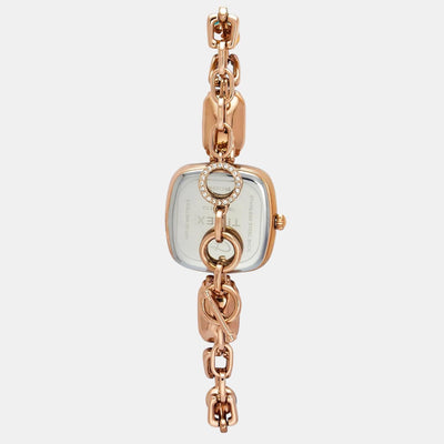 Fria Women Quartz Pink Dial Analog Brass Watch TWEL21203