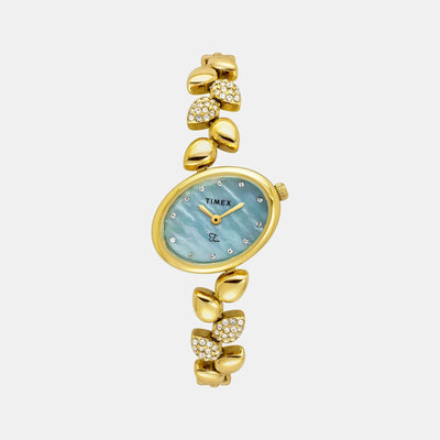 Fria Women Quartz Mother Of Pearl Dial Analog Brass Watch TWEL21301