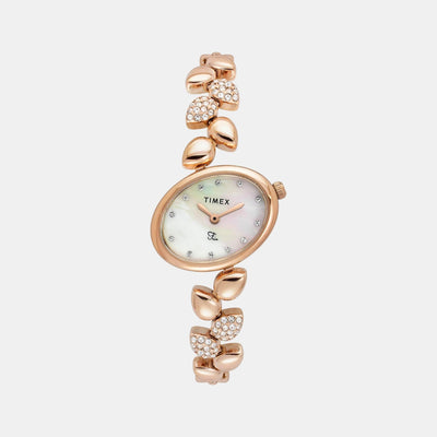 Fria Women Quartz Mother Of Pearl Dial Analog Brass Watch TWEL21302