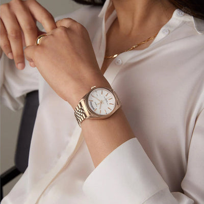Timex Trend White Round Dial Analog Women's Watch 36mm TWEL21401