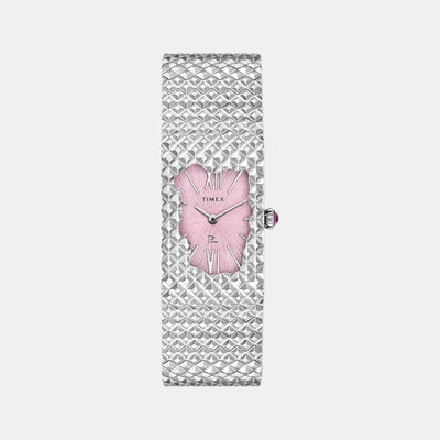 Fria Women Quartz Pink Dial Analog Stainless Steel Watch TWEL77700