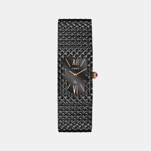 Fria Women Quartz Black Dial Analog Stainless Steel Watch TWEL77708