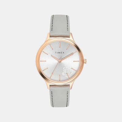 Classics Men Quartz Silver Dial Analog Leather Watch TWTG12104
