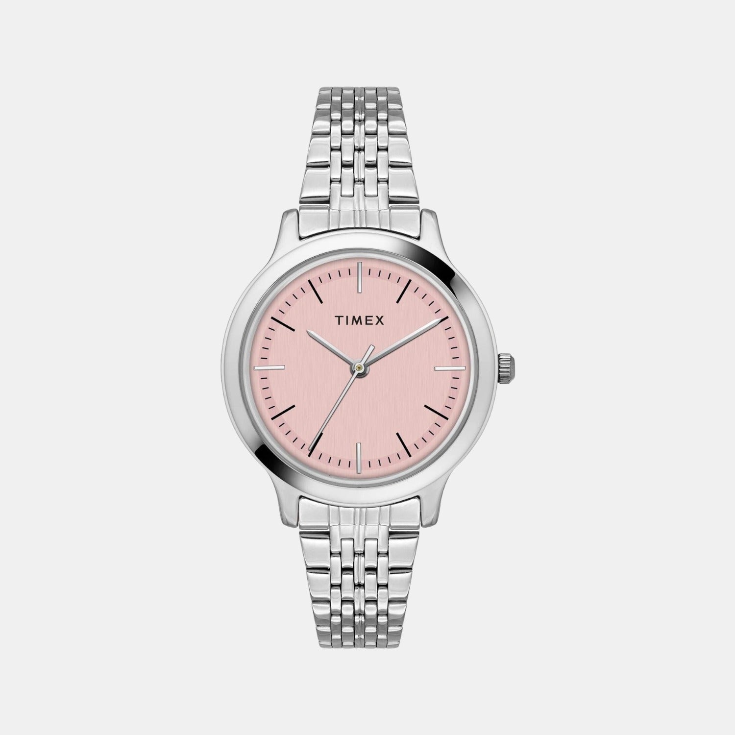 Classics Men Quartz Pink Dial Analog Stainless Steel Watch TWTL10105