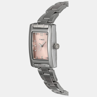 Classics Women Quartz Pink Dial Analog Stainless Steel Watch TWTL10601