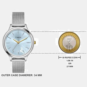 Classics Women Quartz Blue Dial Analog Stainless Steel Watch TWTL12100