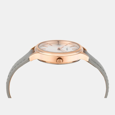 Fashion Women Quartz Silver Dial Analog Leather Watch TWTL12104
