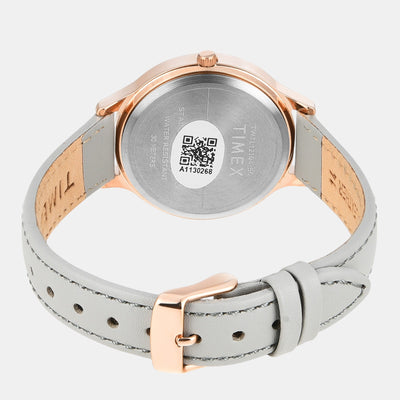 Fashion Women Quartz Silver Dial Analog Leather Watch TWTL12104