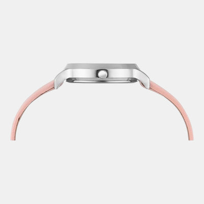 Classics Women Quartz Pink Dial Analog Leather Watch TWTL12307