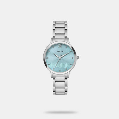 Classics Women Quartz Blue Dial Analog Stainless Steel Watch TWTL12309