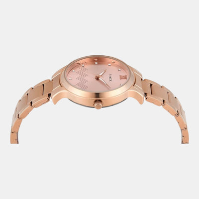Classics Women Quartz Rose Gold Dial Analog Stainless Steel Watch TWTL12311