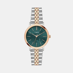 Floret Women Quartz Teal Dial Analog Stainless Steel Watch TWTL12315