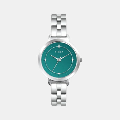 Fashion Women Quartz Blue Dial Analog Stainless Steel Watch TWTL14200