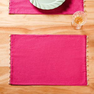 Set Of 7 Embroidered Vibrant Table Mats And Runner Set