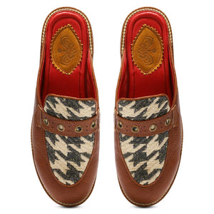 Tan Houndstooth Mule_ for Women (discontinued)