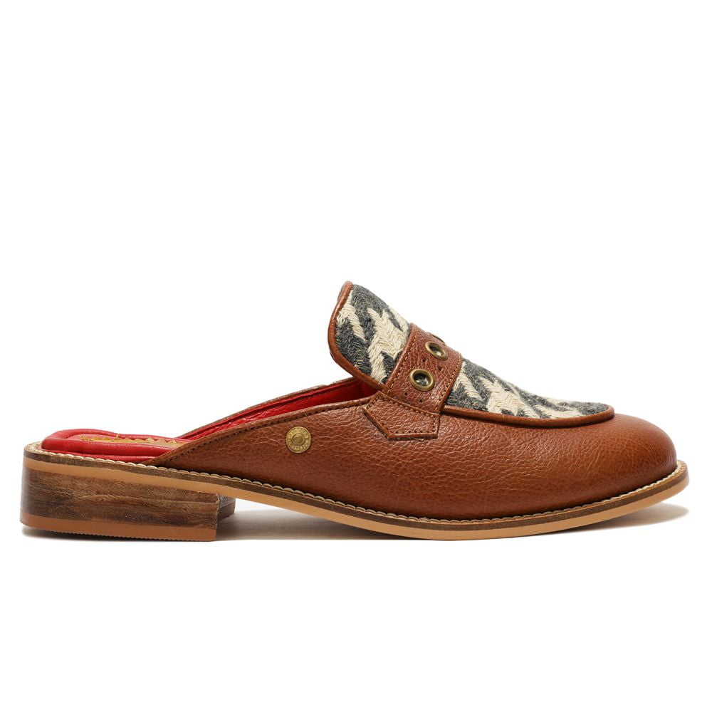 Tan Houndstooth Mule_ for Women (discontinued)