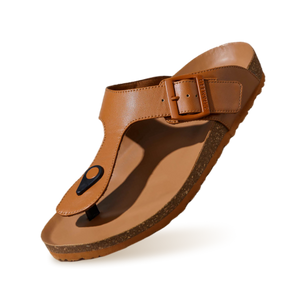 Cork Thong Sandals : Tan