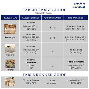 Sicilia : Anti Skid & Water resistant Linen textured Premium table cover for dining table - Blue Border