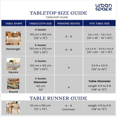 Sicilia : Anti Skid & Water resistant Linen textured Premium table cover for dining table - Blue Border