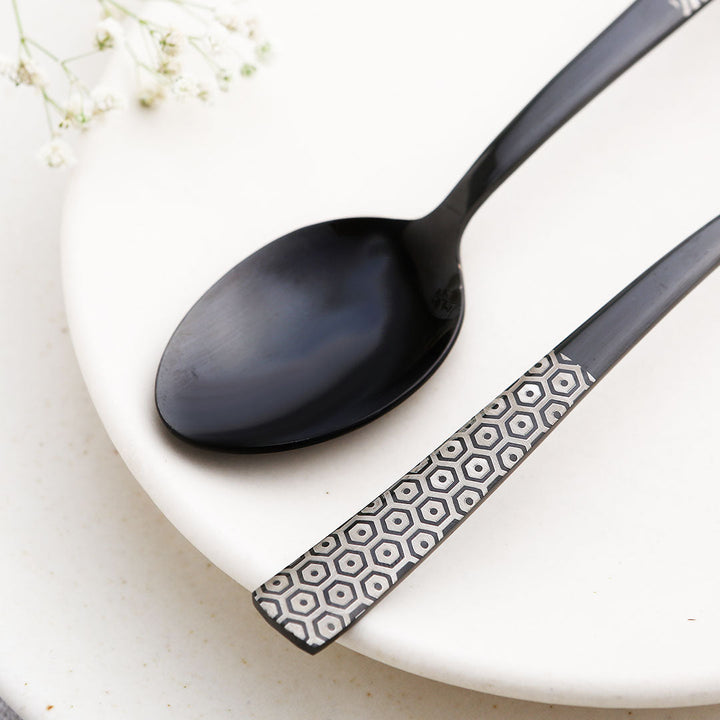 Roma Tea Spoon  - Black - Set of 6pcs