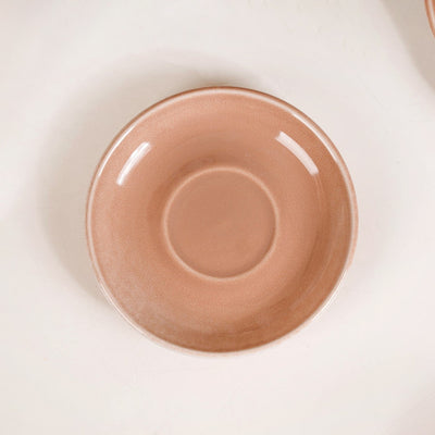 Costola Ceramic Tea Cup And Saucer Set Of 4 Pink 125ml