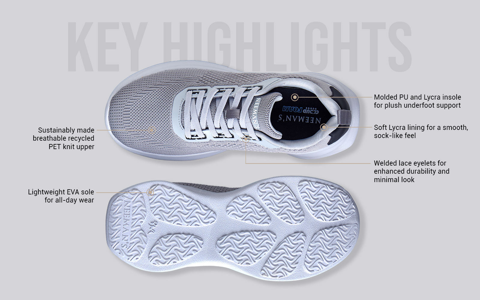 The CloudKnit Sneakers : Grey