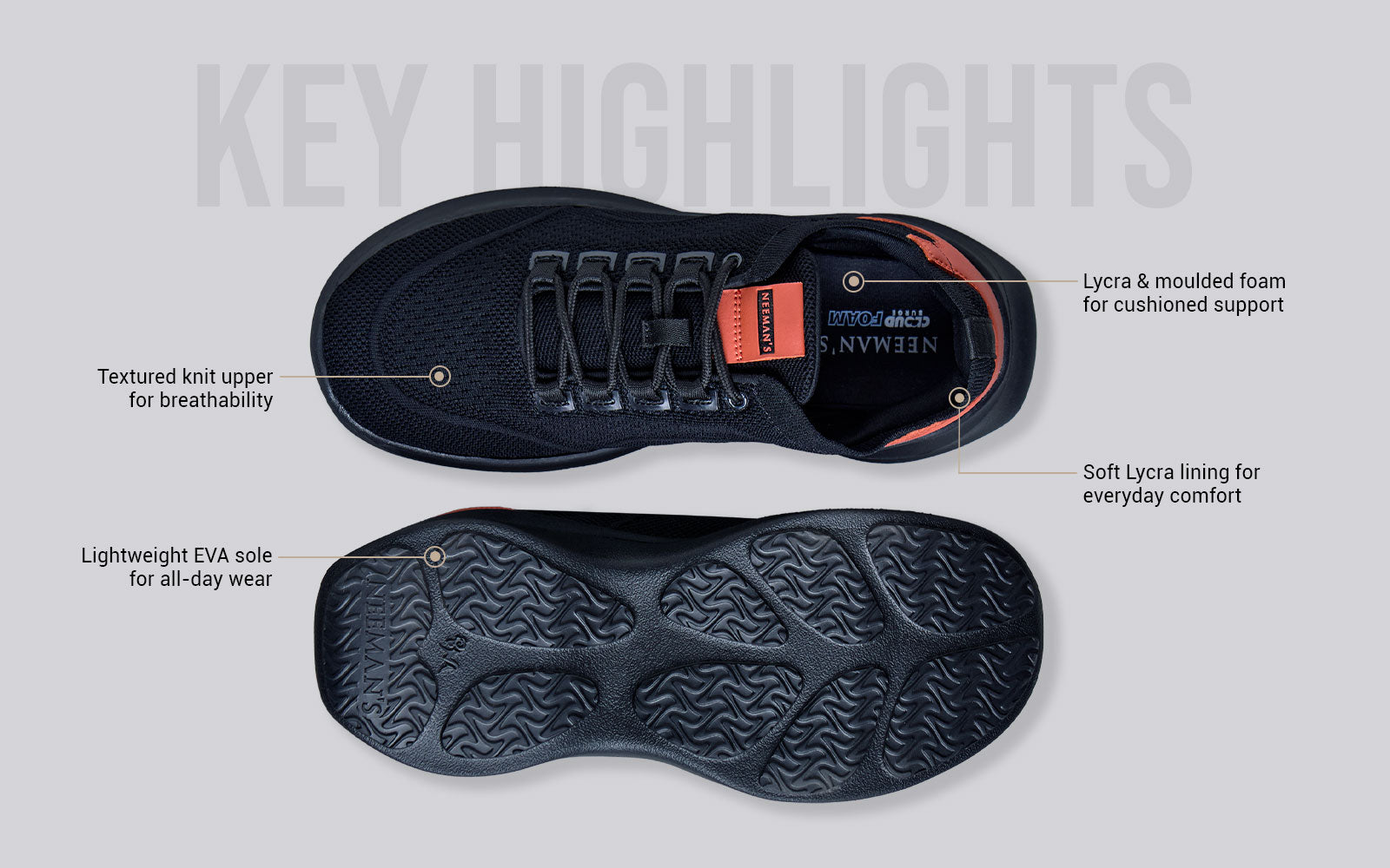 The Knit Strides : Black