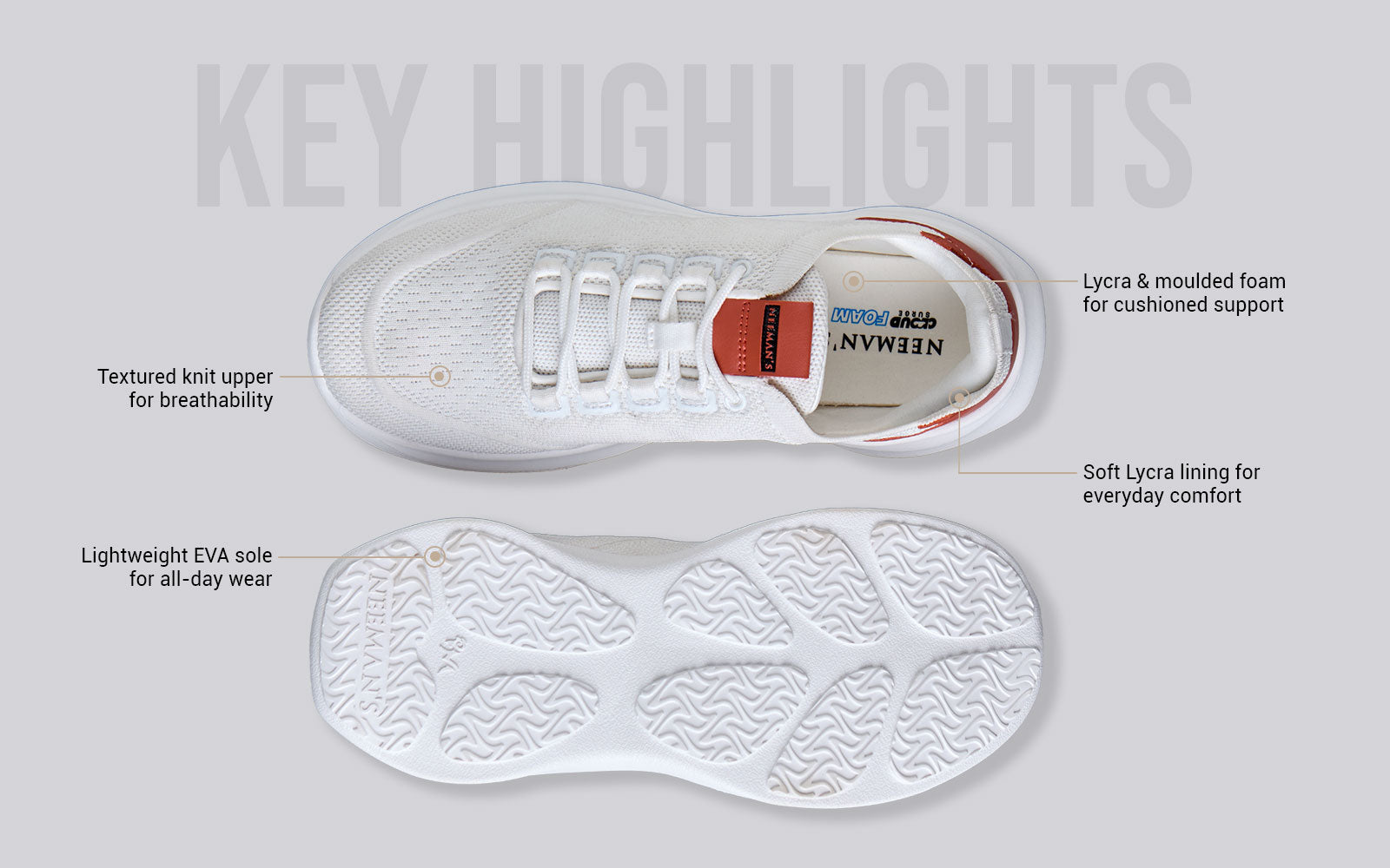 The Knit Strides : White