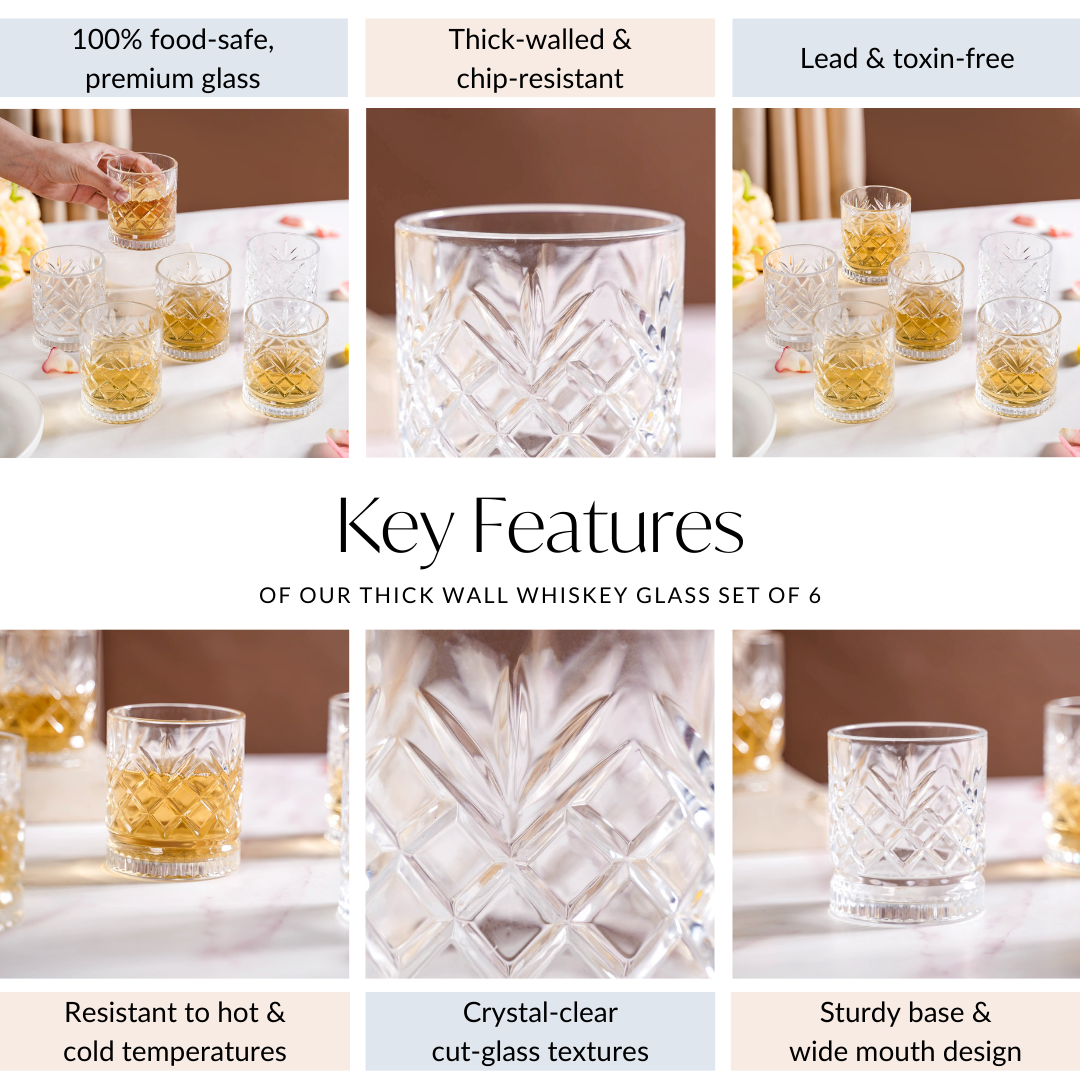 Luxe Whiskey Glass Set Of 6 250ml