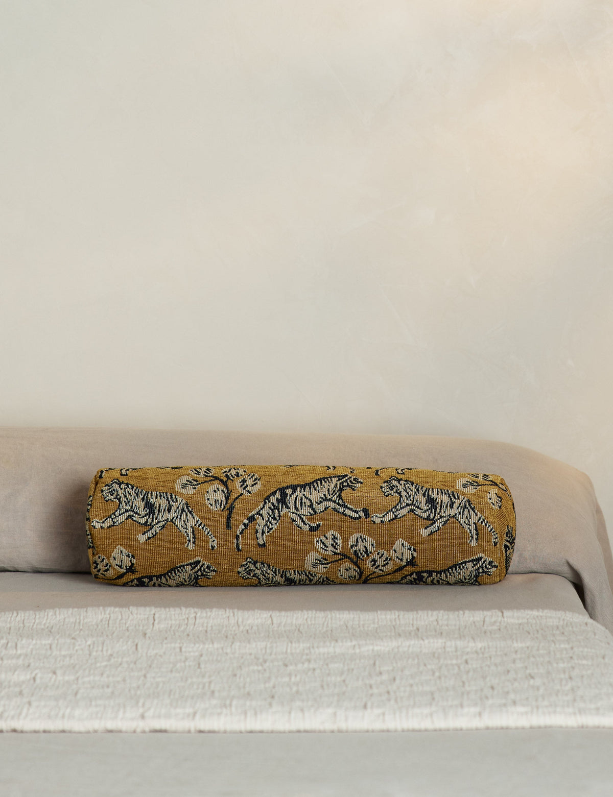 Tiger Jacquard Bolster Pillow by Sarah Sherman Samuel
