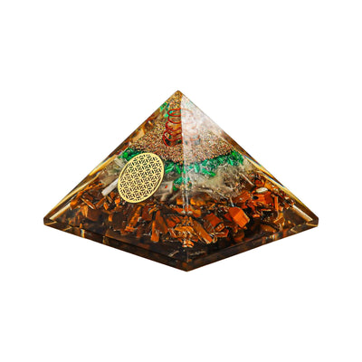 Tiger Eye,Selenite,Malachite Pyramid