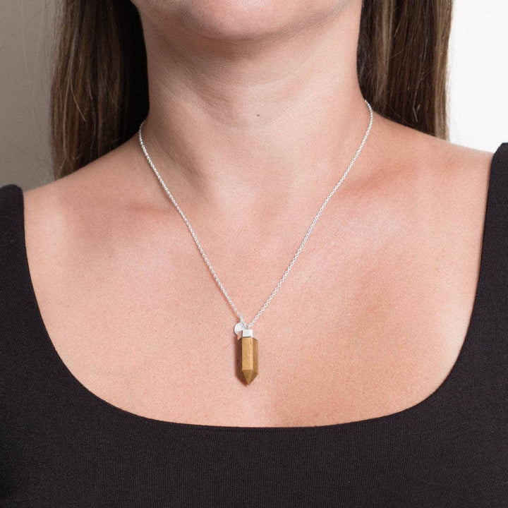 Tiger Eye Crystal Point Necklace