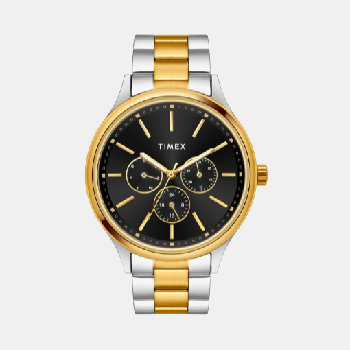 Fashion Men Quartz Black Dial Chronograph Stainless Steel Watch TWEG18425