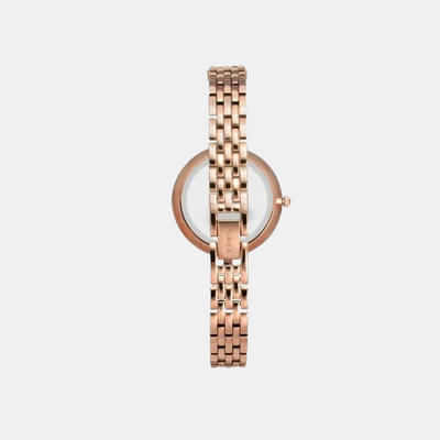 Fria Women Quartz White Dial Analog Brass Watch TWEL16200
