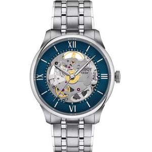 Tissot T-Classic Chemin Des Tourelles Skeleton Blue Dial Men 39mm T1398361104800