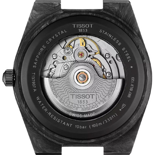 Tissot T-Classic PRX Powermatic 80 Black Carbon Dial Men 40mm T1379079720100