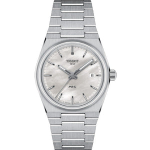 Tissot T-Classic PRX White Mother-Of-Pearl Dial Unisex 35mm T1372101111100