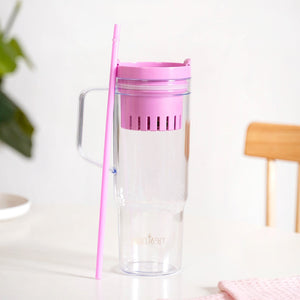 Citrify Large Spillproof Water Bottle With Fruit Infuser Pink Flamingo 1300ml