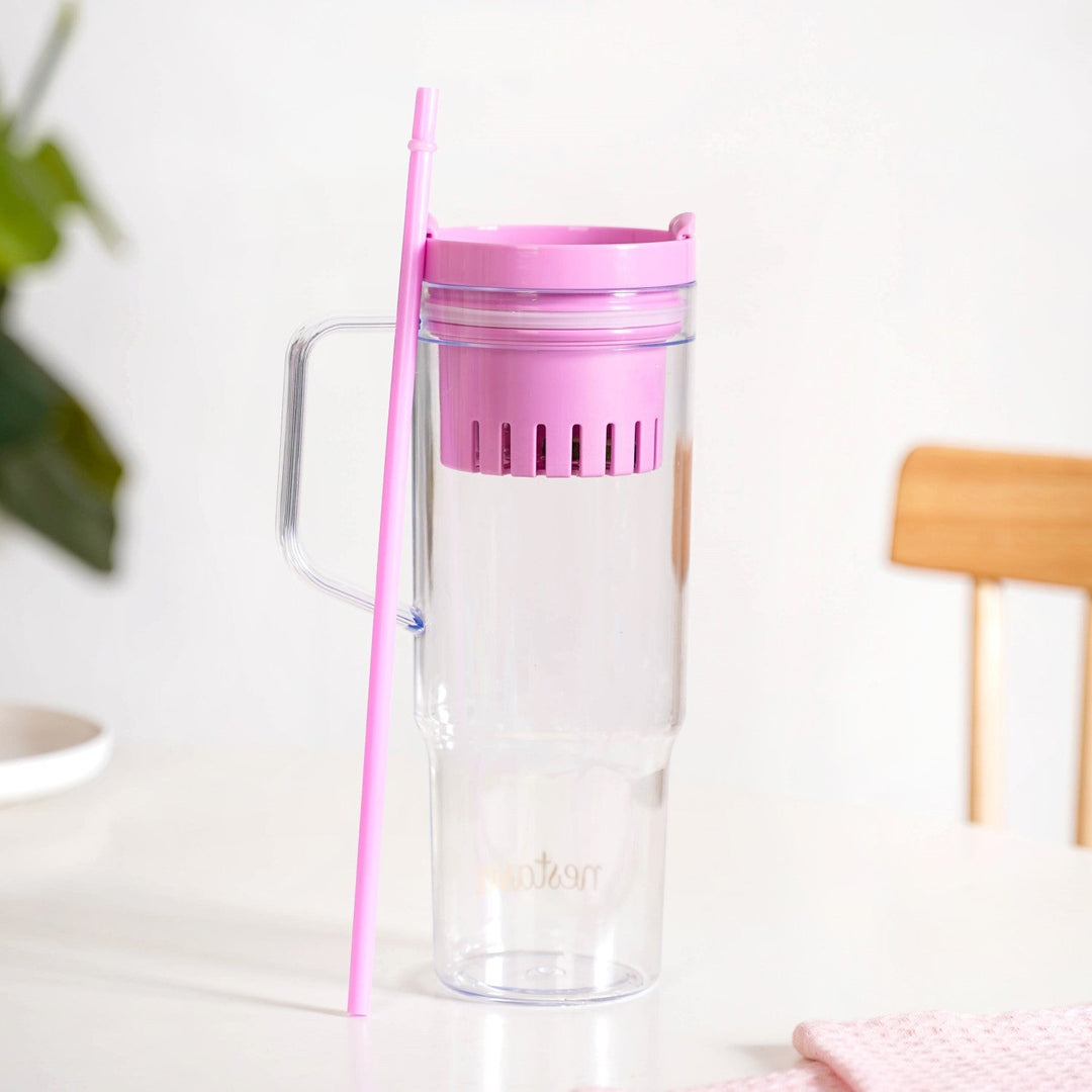 Citrify Large Spillproof Water Bottle With Fruit Infuser Pink Flamingo 1300ml