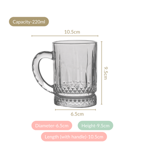 Glass Mug Set Of 6 220ml