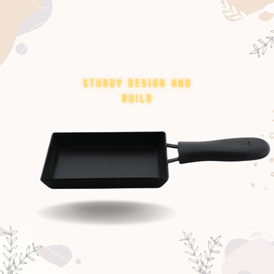 Trilonium Triple Seasoned Iron Square Omelette Pan - Japanese Tamagoyaki Egg Pan | Black | 1 Pc