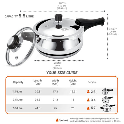 Pressure Cooker Outer Lid Curve Triply (Milton Procook)