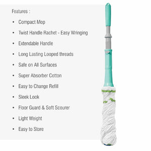 Twist & Squeeze Mop - Cotton (Spotzero by Milton)