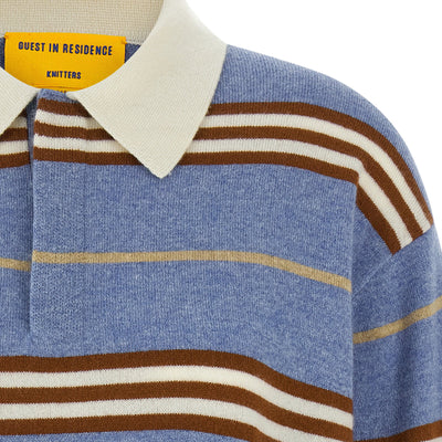 Guest In Residence Striped Rugby Polo Shirt