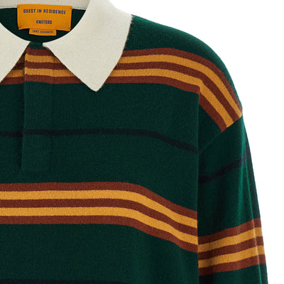 Guest In Residence Striped Rugby Polo Shirt