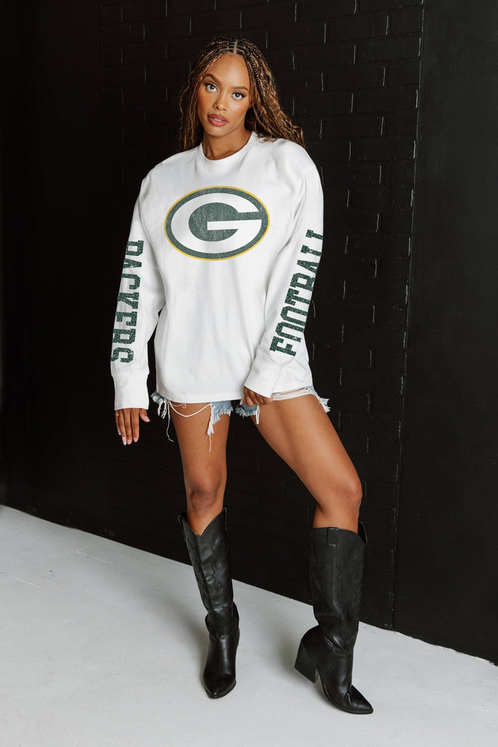 GREEN BAY PACKERS GAME PLAN OVERSIZED MIDWEIGHT LONG SLEEVE TEE