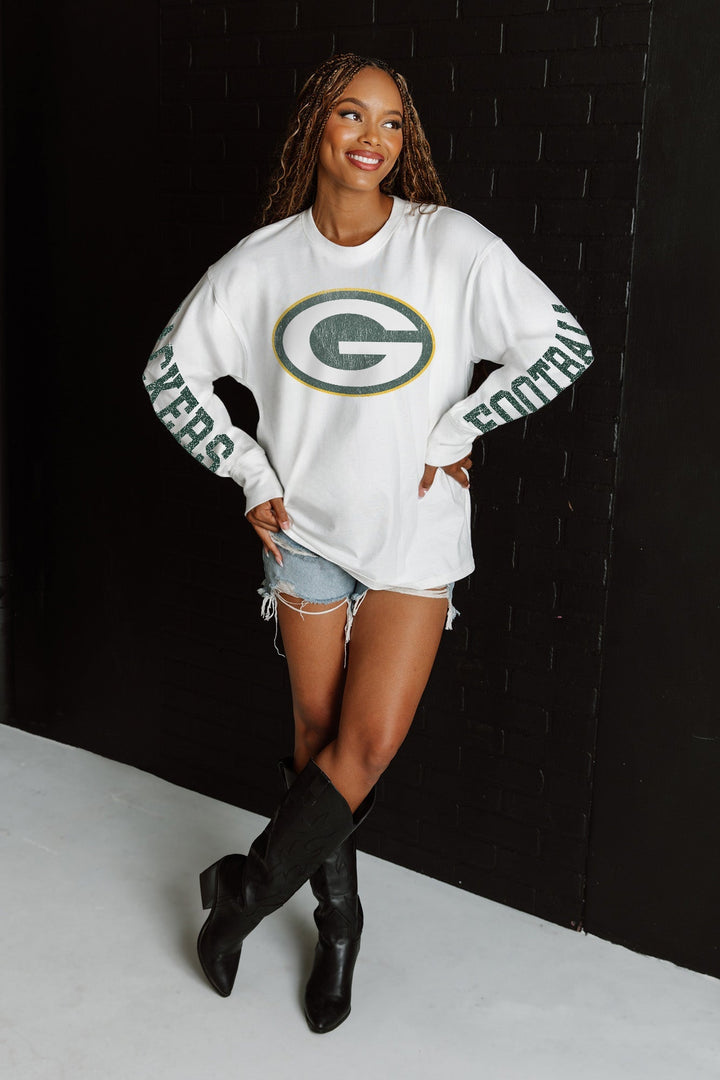 GREEN BAY PACKERS GAME PLAN OVERSIZED MIDWEIGHT LONG SLEEVE TEE