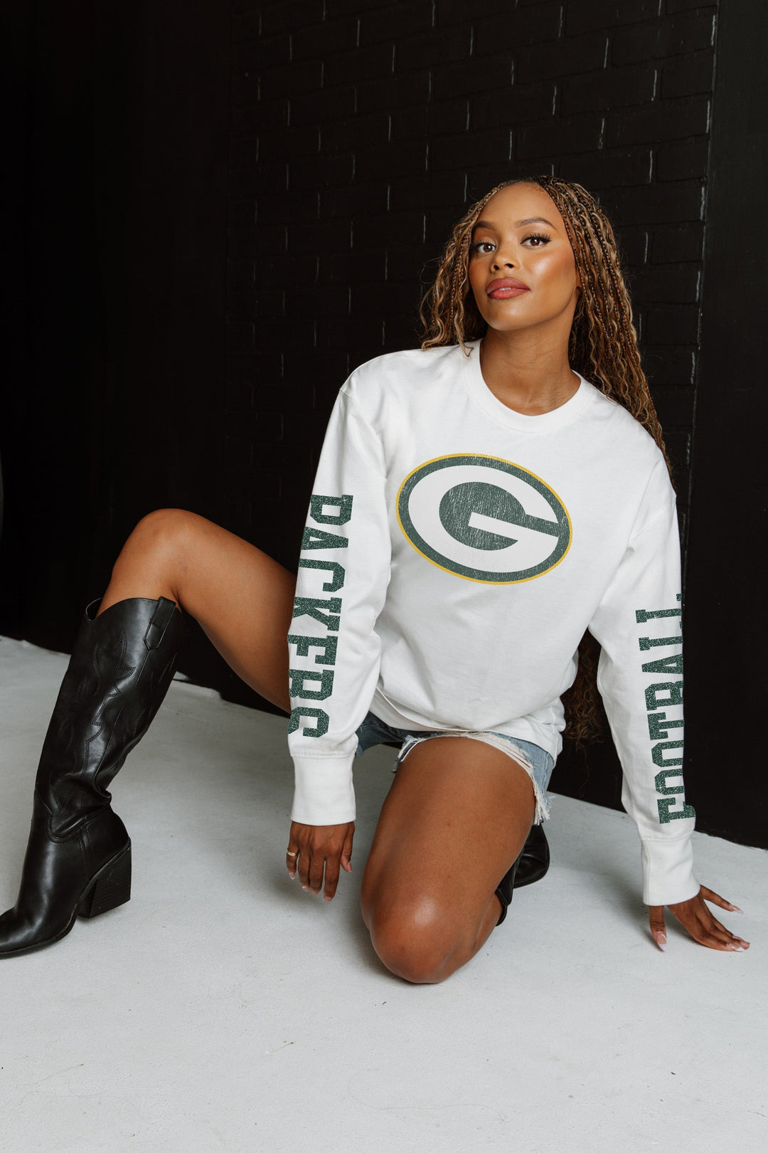 GREEN BAY PACKERS GAME PLAN OVERSIZED MIDWEIGHT LONG SLEEVE TEE