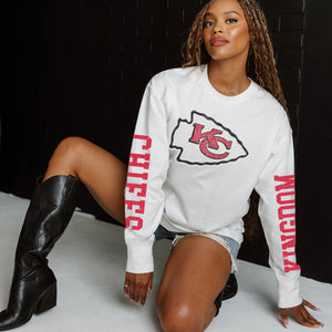 KANSAS CITY CHIEFS GAME PLAN OVERSIZED MIDWEIGHT LONG SLEEVE TEE